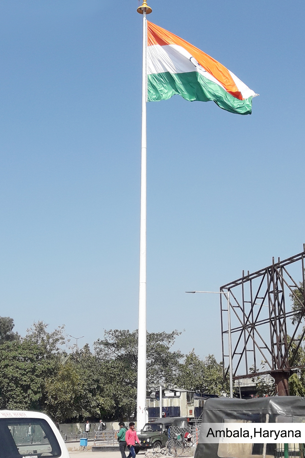 High mast and Indian flag electrical installation